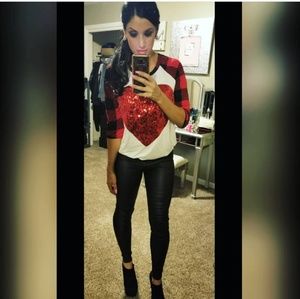 Sequin heart shirt